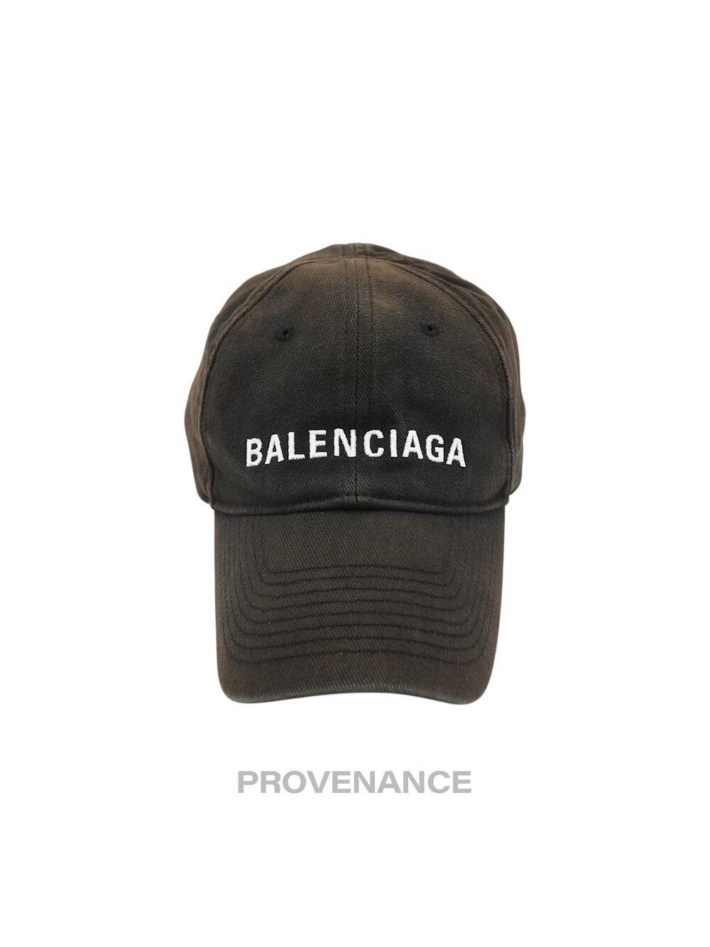 🔴  Balenciaga Embroidered Logo Cap - Archetype Washed Black